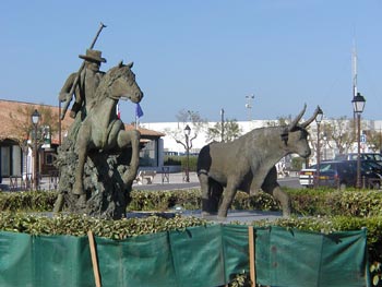 Sculptures of bull and horse - the camargue spirit