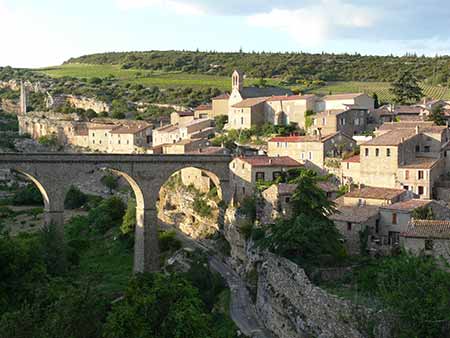 looking up at Minerve from gorge